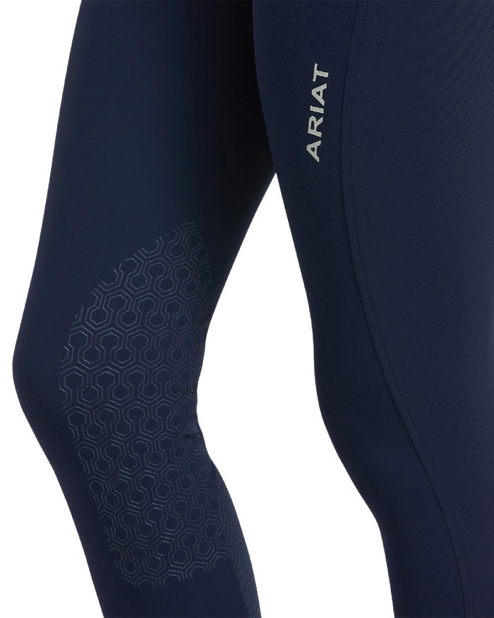 Navy coloured Ariat Womens Halo Denim Full Seat Breech on white background #colour_navy