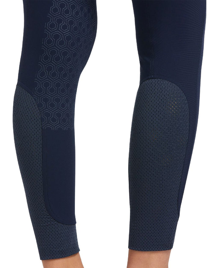Navy coloured Ariat Womens Halo Denim Full Seat Breech on white background #colour_navy