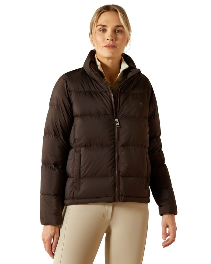 Java Coloured Ariat Womens UltraPuff Down Jacket on white background #colour_java