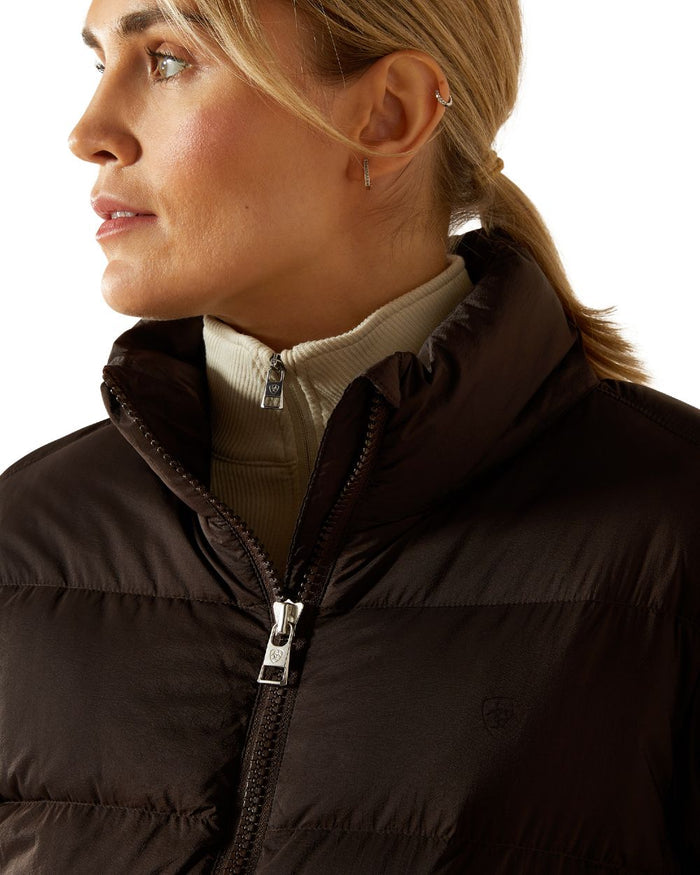 Java Coloured Ariat Womens UltraPuff Down Jacket on white background #colour_java