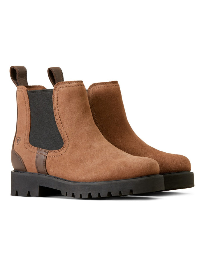 Ariat Women Wexford Lug Waterproof Chelsea Boots in Dark Earth #colour_dark-earth