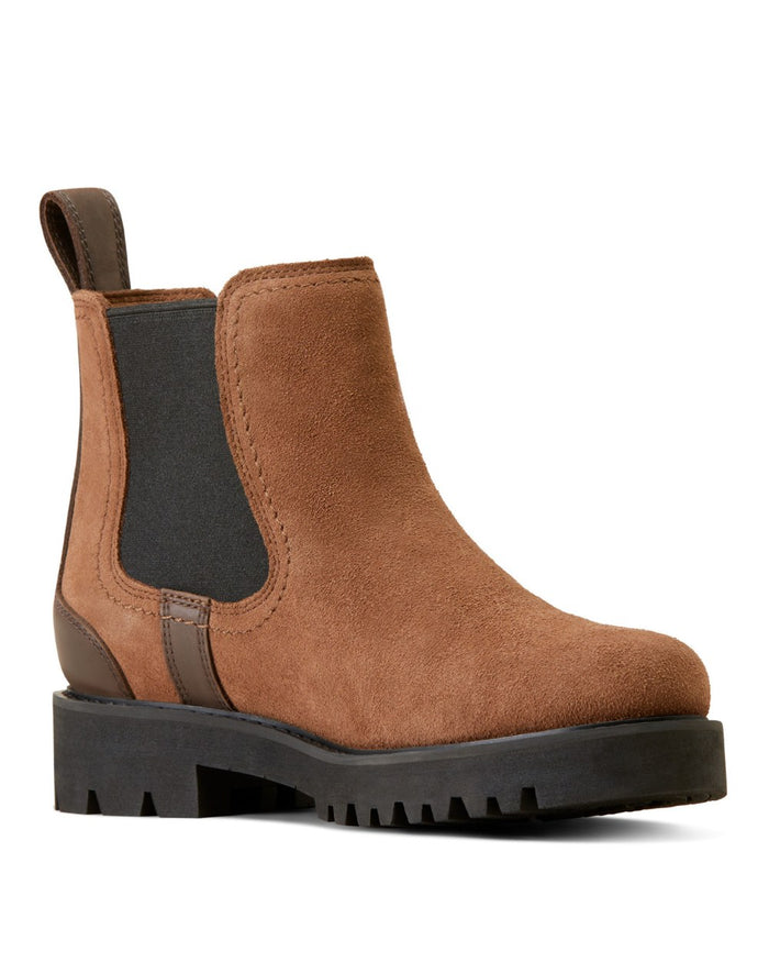 Ariat Women Wexford Lug Waterproof Chelsea Boots in Dark Earth #colour_dark-earth