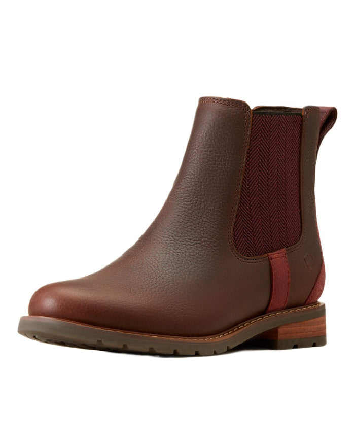 Dark Brown coloured Ariat Womens Wexford Waterproof Boots on white background #colour_dark-brown