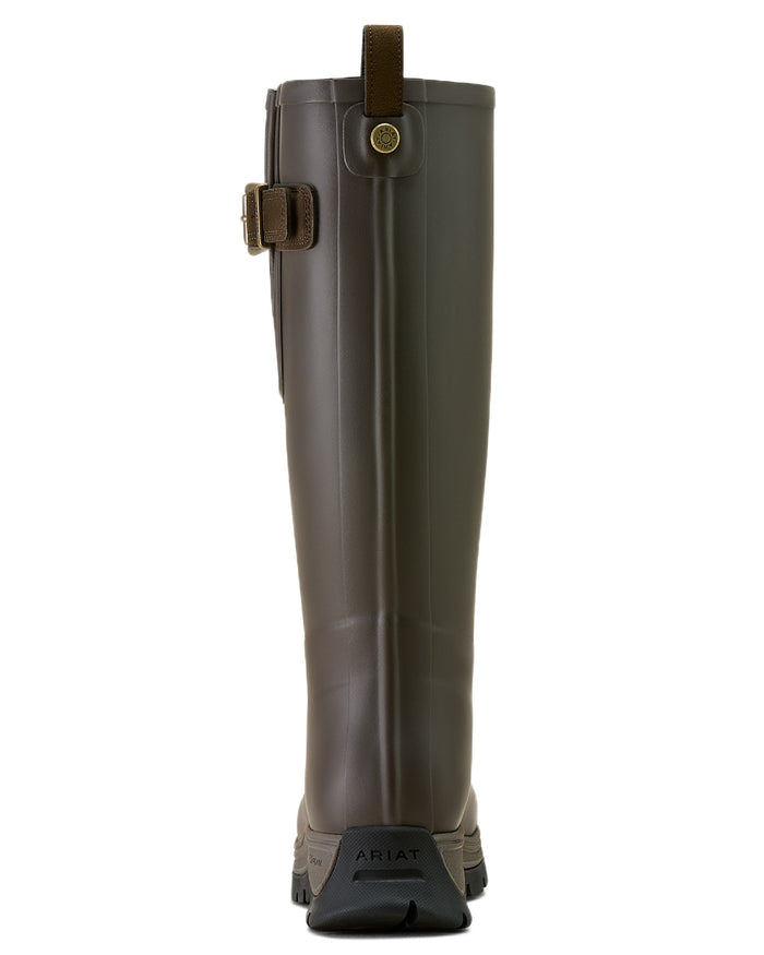 Bracken Brown coloured Ariat Womens Woodstock Rubber Boots on white background #colour_bracken-brown