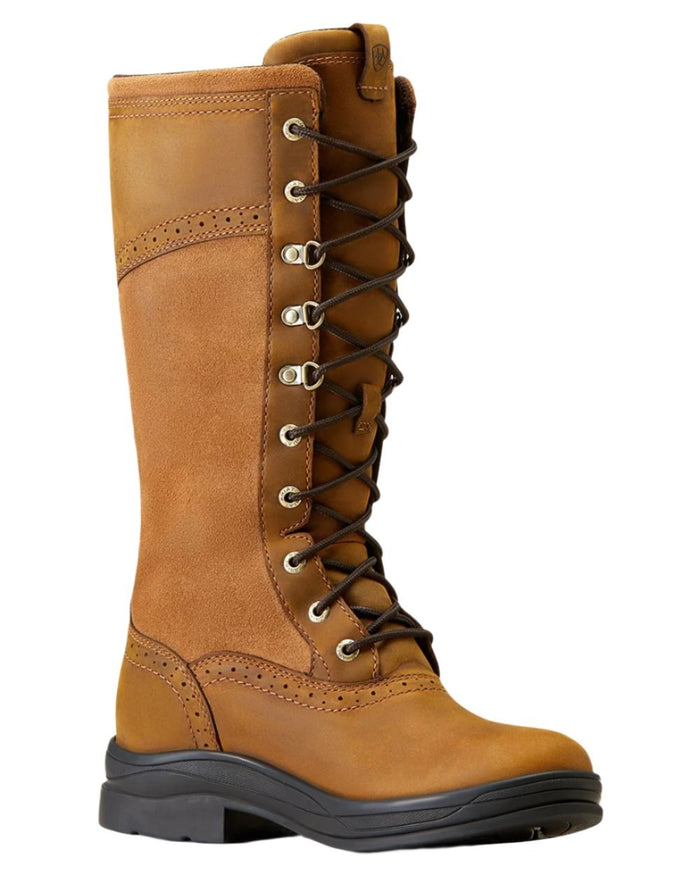 Weathered Brown Coloured Ariat Womens Wythburn II Waterproof Boots On A White Background #colour_weathered-brown