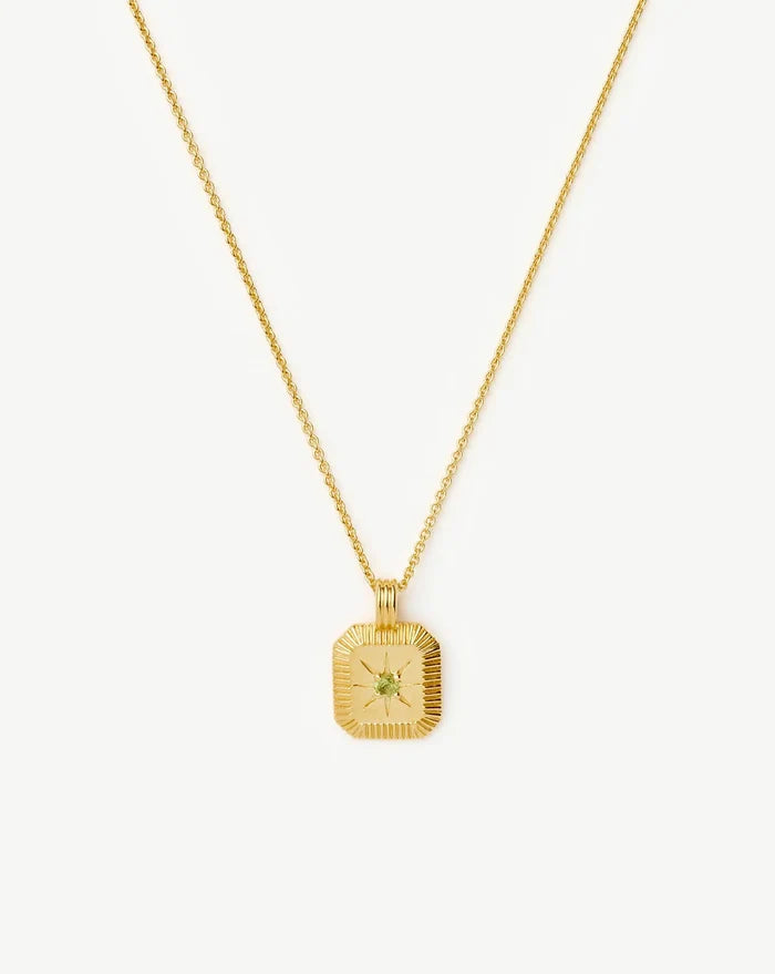 August Birthstone Pendant Necklace | 18ct Gold Vermeil/Peridot Necklaces Missoma