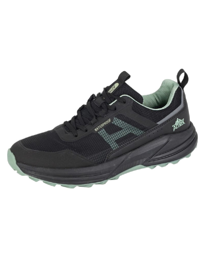 Black Mint Coloured Aztrek Mens Wolds Waterproof Trail Shoes on White Background
#colour_black-mint