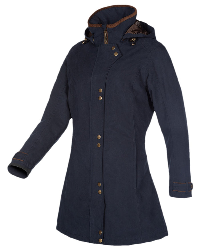 Dark Blue Coloured Baleno Brooklands Waterproof Coat on white background #colour_dark-blue