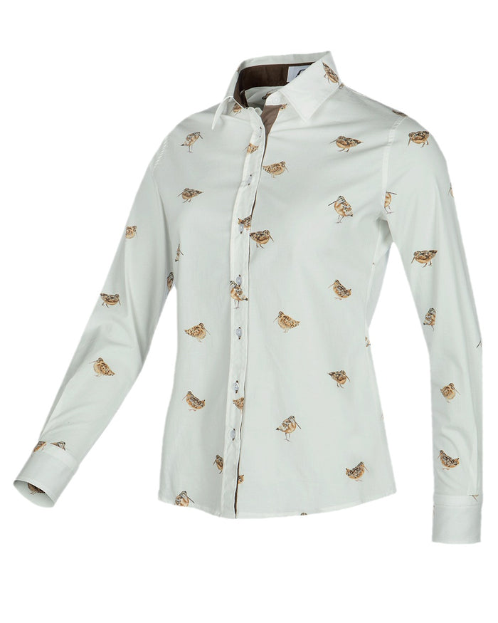 Woodcock Print Coloured Baleno Laura Shirt on white background #colour_woodcock-print