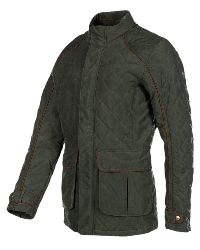 Dark Green Coloured Baleno Mens Griffin Stylish Quilted Waterproof Jacket on white background #colour_dark-green