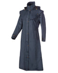 Navy Blue Coloured Baleno Newbury Waterproof Long Coat On A White Background #colour_navy-blue