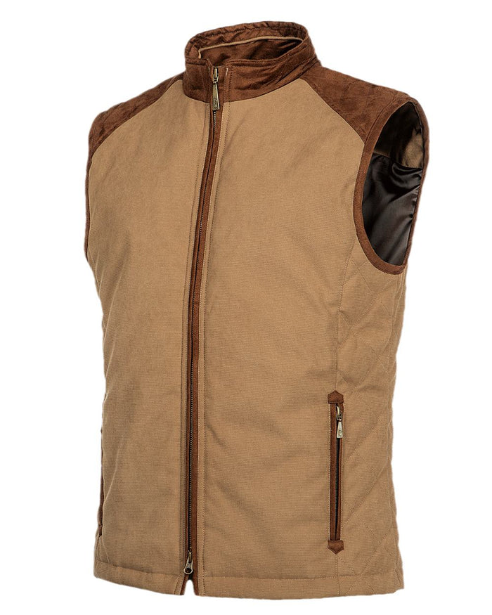 Camel Coloured Baleno Scott Quilted Mens Bodywarmer on white background #colour_camel