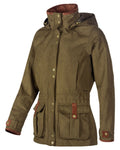 Pine Green Coloured Baleno Womens Ladywood Fashionable Country Jacket on white background #colour_pine-green