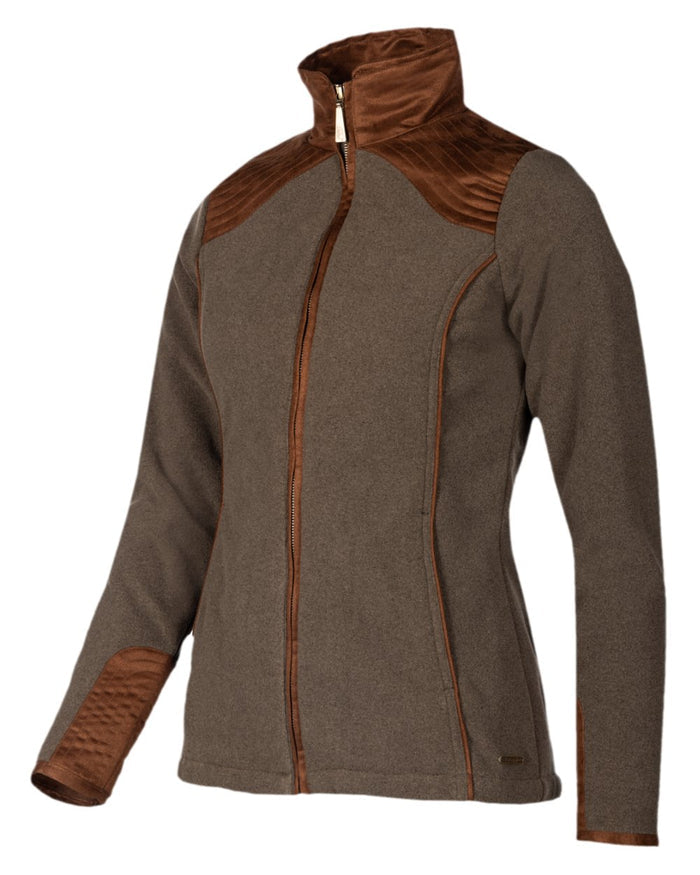 Moss Green Coloured Baleno Womens Sutton Fancy Fleece Jacket With Waterproof Lining on white background #colour_moss-green