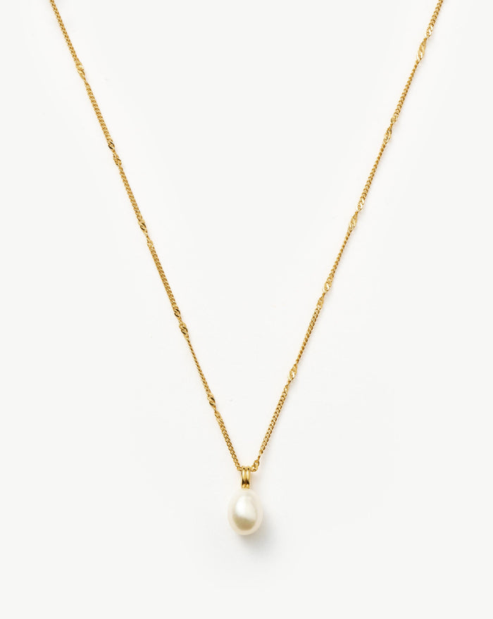 Baroque Pearl Twisted Chain Necklace | 18ct Gold Plated Vermeil/Pearl Necklaces Missoma