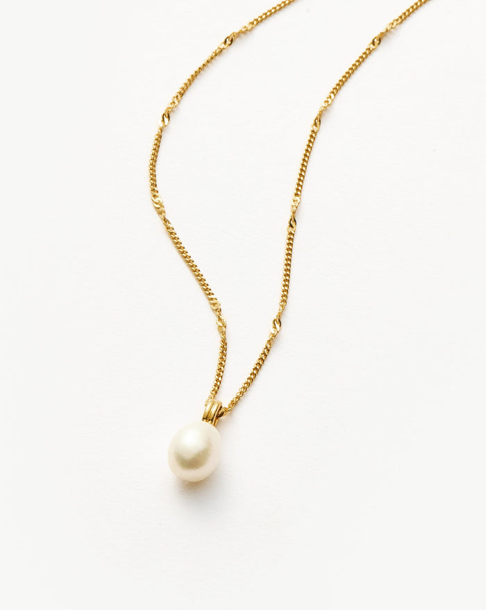 Baroque Pearl Twisted Chain Necklace | 18ct Gold Plated Vermeil/Pearl Necklaces Missoma