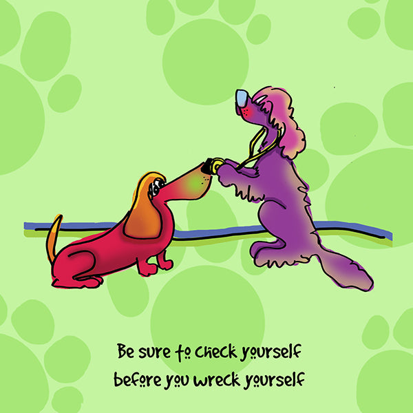 "Be sure to check yourself before you wreck yourself" WHIMSHOTS CANVAS