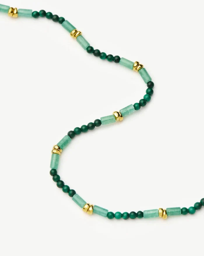 Beaded Gemstone Choker | 18ct Gold Plated/Mojito Green Necklaces Missoma