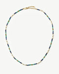 Beaded Gemstone & Pearl Short Necklace | 18ct Gold Plated/Lagoon Blue Necklaces Missoma