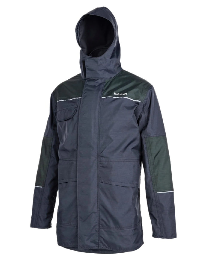 Black Moss coloured Betacraft ISO940 Eco Elite Parka on white background #colour_black-moss