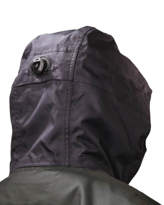 Black Moss coloured Betacraft ISO940 Eco Elite Parka on white background #colour_black-moss