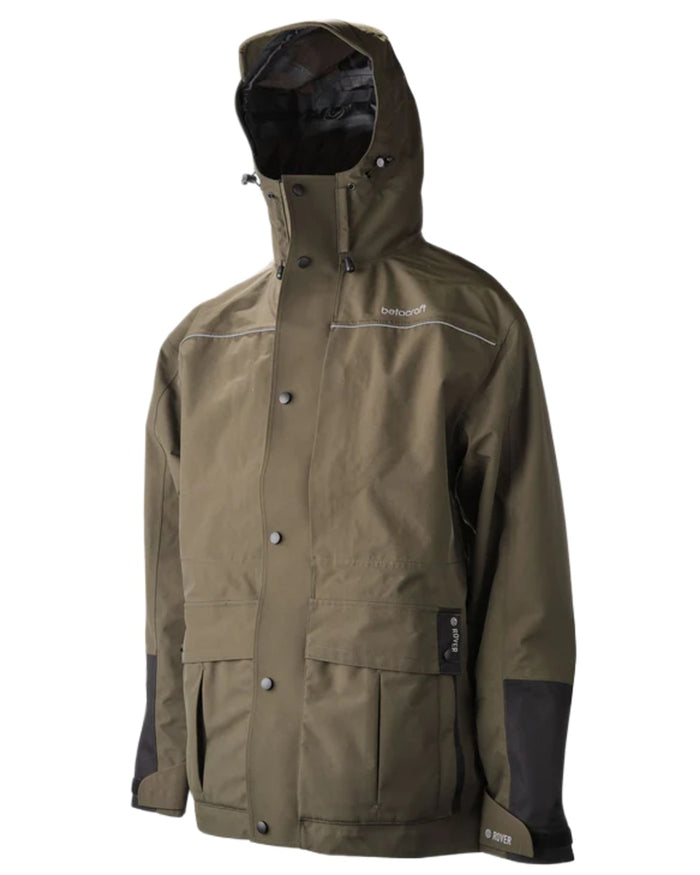 Dark Khaki coloured Betacraft Mens Rover Jacket on white background #colour_dark-khaki