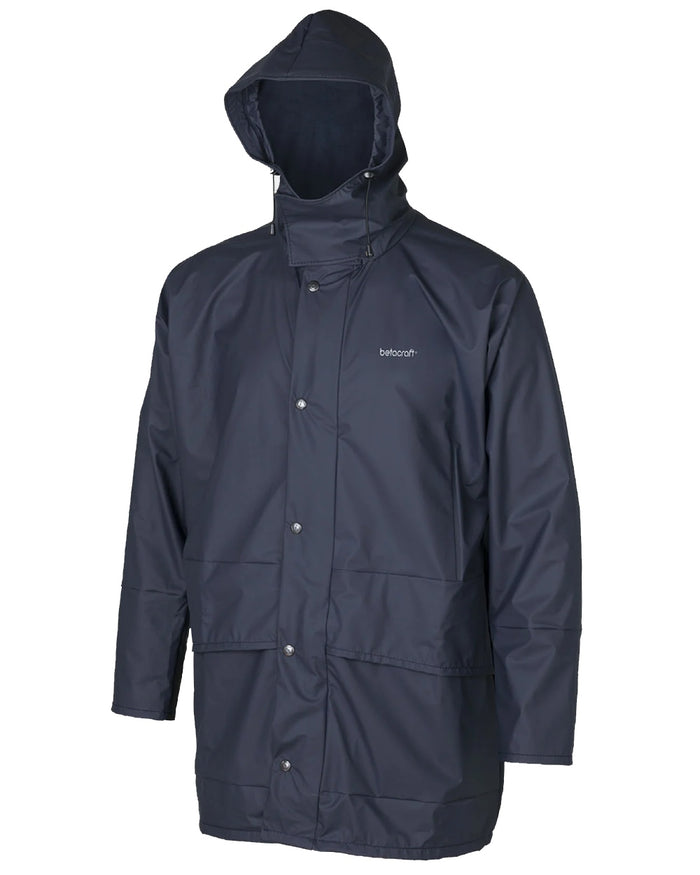 Navy coloured Betacraft Mens Techniflex Parka on white background #colour_navy