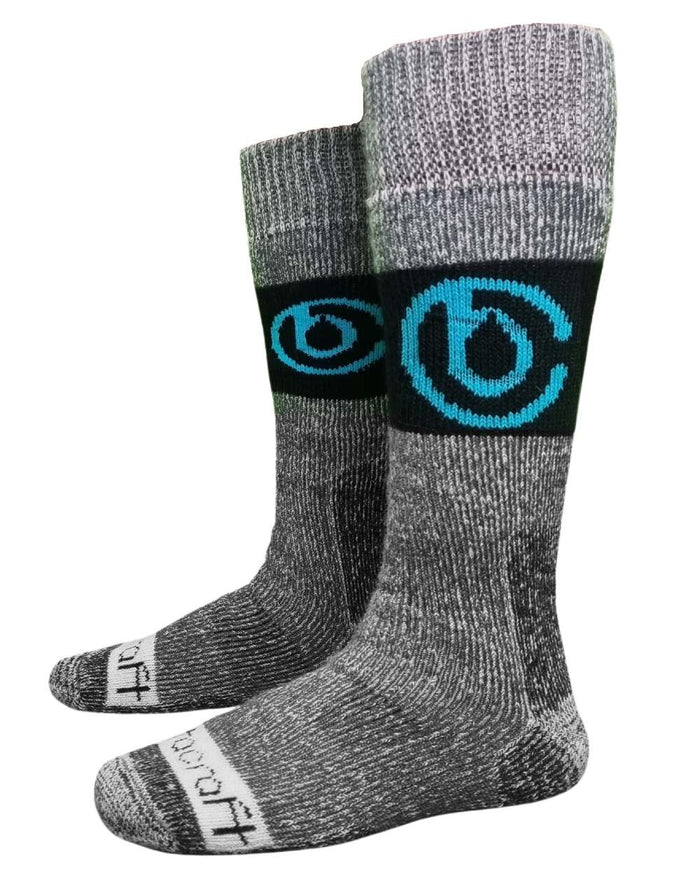Grey coloured Betacraft Merino Full Length Socks on white background #colour_grey