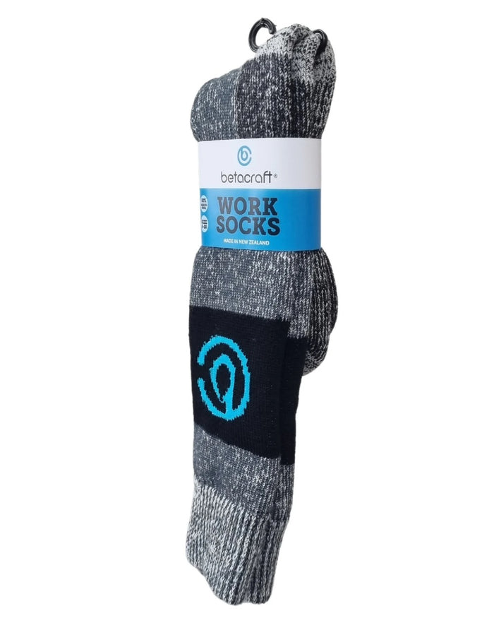 Grey coloured Betacraft Merino Full Length Socks on white background #colour_grey