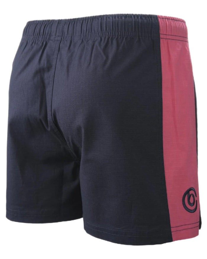 Dark Navy Hot Pink coloured Betacraft Station Shorts 3 on white background #colour_dark-navy-hot-pink