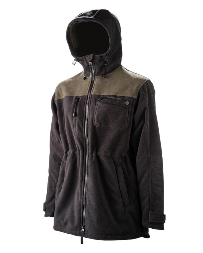 Black coloured Betacraft Womens Zephyr Fleece Jacket on white background #colour_black