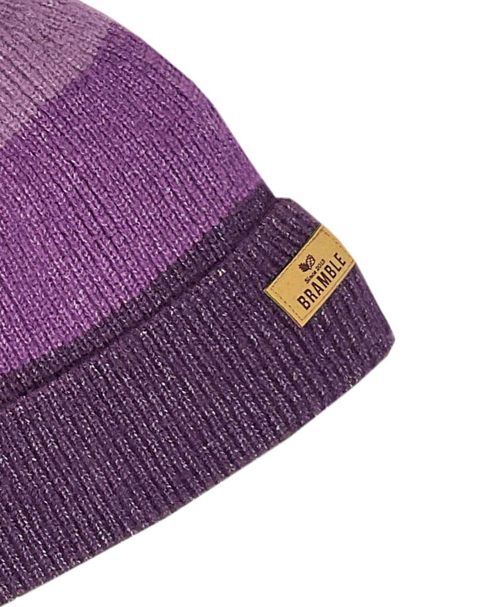 Purple Mix coloured Bramble Three Piece Colour Block Hat Gloves Scarf Set on white background #colour_purple-mix