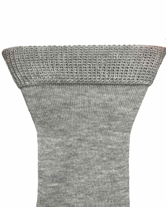 Grey Black coloured Bramble Womens Hiker Bamboo Footbed Socks Triple Pack on white backgound #colour_grey-black