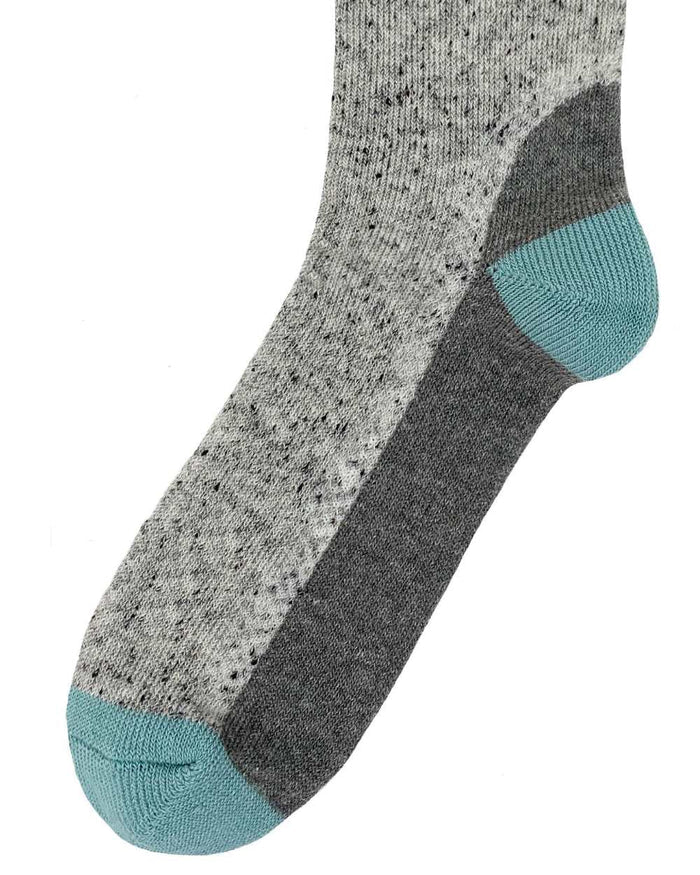 Grey Blue coloured Bramble Womens Weekend Rambler Socks Twin Pack on white background #colour_grey-blue