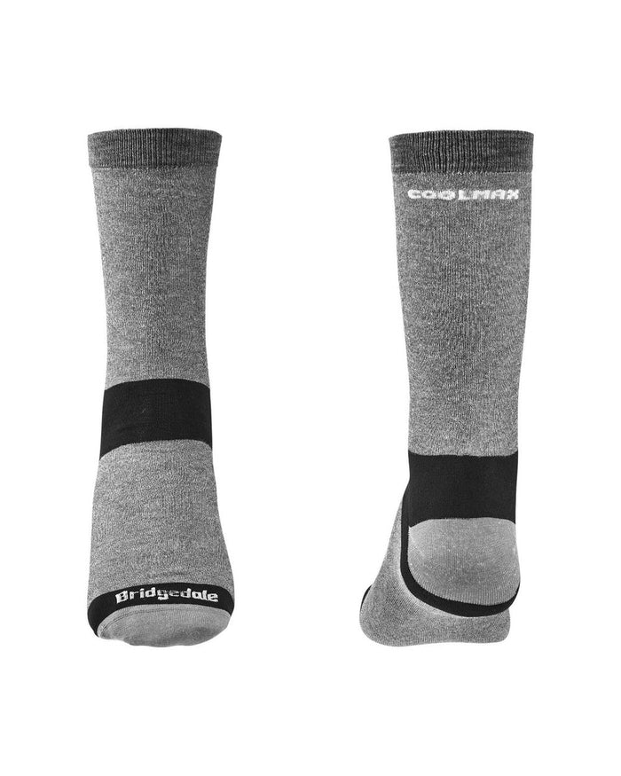 Grey coloured Bridgedale Base Layer Coolmax Socks on white background #colour_grey