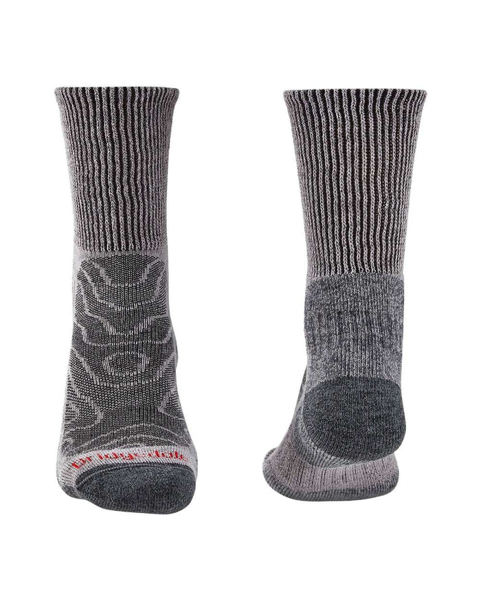 Grey coloured Bridgedale Mens Lightweight Merino Comfort Socks on a white background #colour_grey