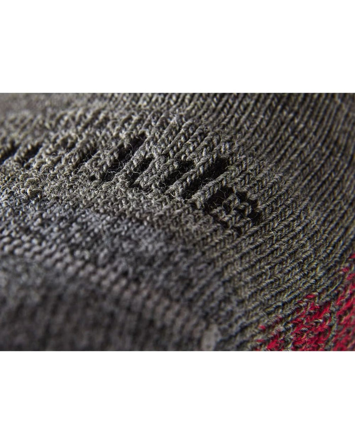 Grey Heather coloured Bridgedale Lightweight Merino Performance Boot Socks on white background #colour_grey-heather