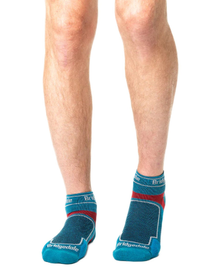 Blue Coloured Bridgedale Mens Ultra Light T2 Coolmax Sport Low on White Background
#colour_blue