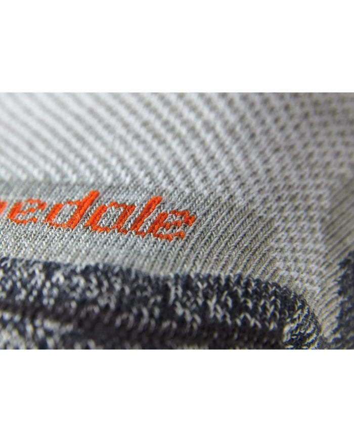 Gunmetal coloured Bridgedale Ultra Light Merino Performance Crew Socks on white background #colour_gunmetal