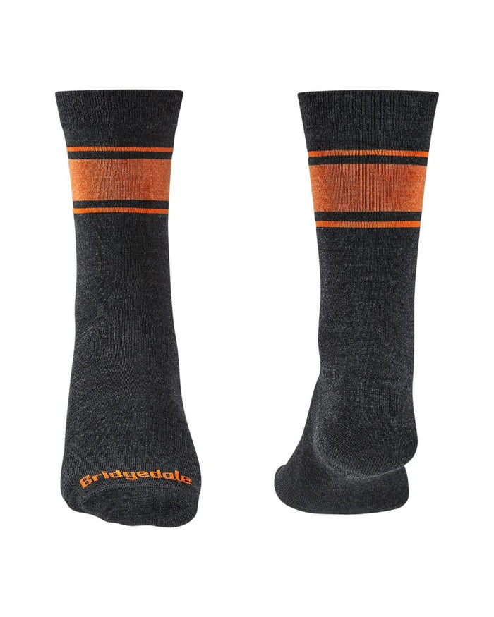 Graphite coloured Bridgedale Ultra Light Merino Performance Socks on white background #colour_graphite