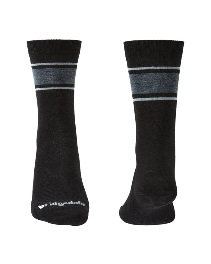 Black/Light Grey coloured Bridgedale Ultra Light Merino Performance Socks on white background #colour_black-light-grey