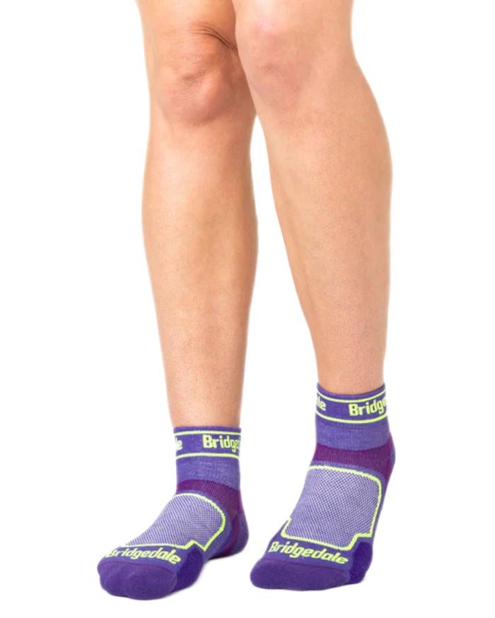 Purple Coloured Bridgedale Womens Ultra Light T2 Coolmax Sport Low on White Background
#colour_purple