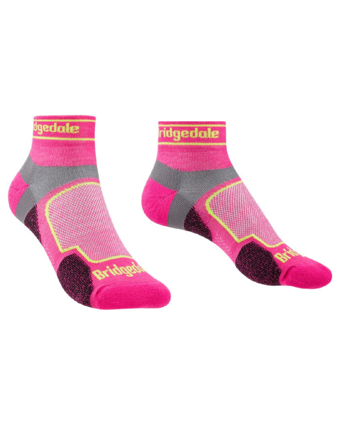 Pink Coloured Bridgedale Womens Ultra Light T2 Coolmax Sport Low on White Background
#colour_pink
