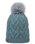Blue Glass Coloured Buff Caryn Knitted And Fleece Band Beanie on white background #colour_blue-glass