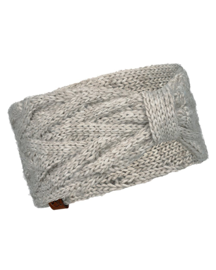 Ecru Coloured Buff Caryn Knitted Headband on white background #colour_ecru