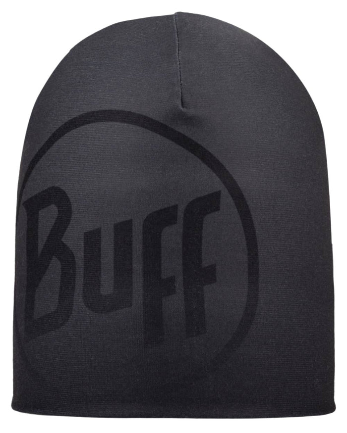 Black Coloured Buff Ecostretch Beanie on white background #colour_black
