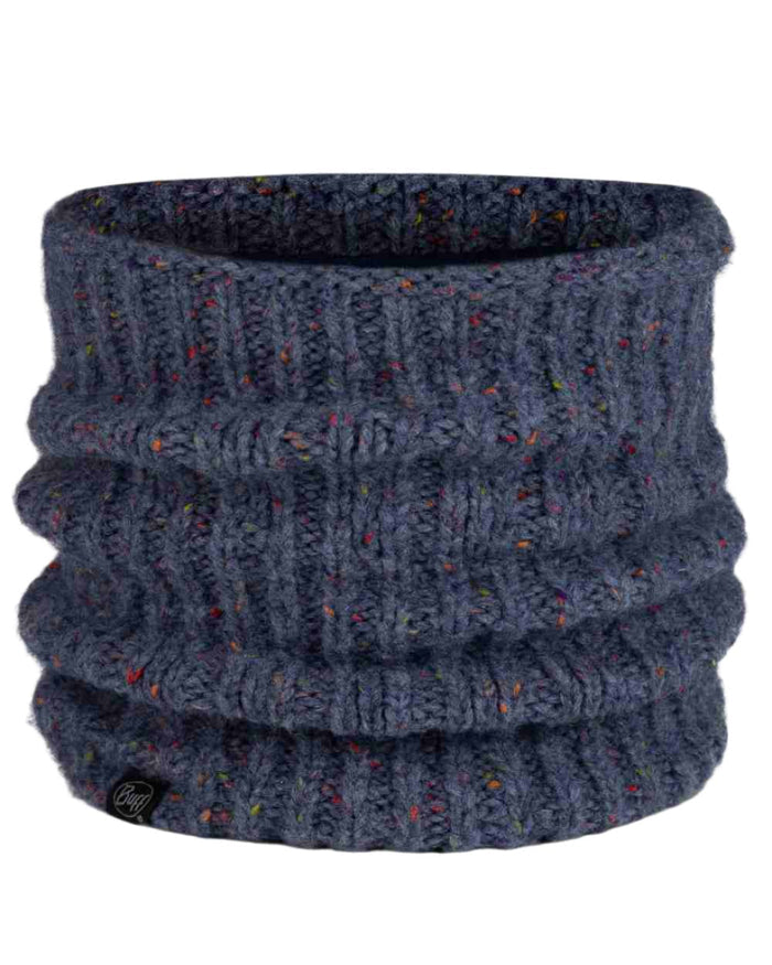 Water Coloured Buff Kim Knitted Fleece Neckwarmer on white background #colour_water