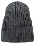 Heather Grey Coloured Buff Knitted Norval Beanie on white background #colour_heather-grey