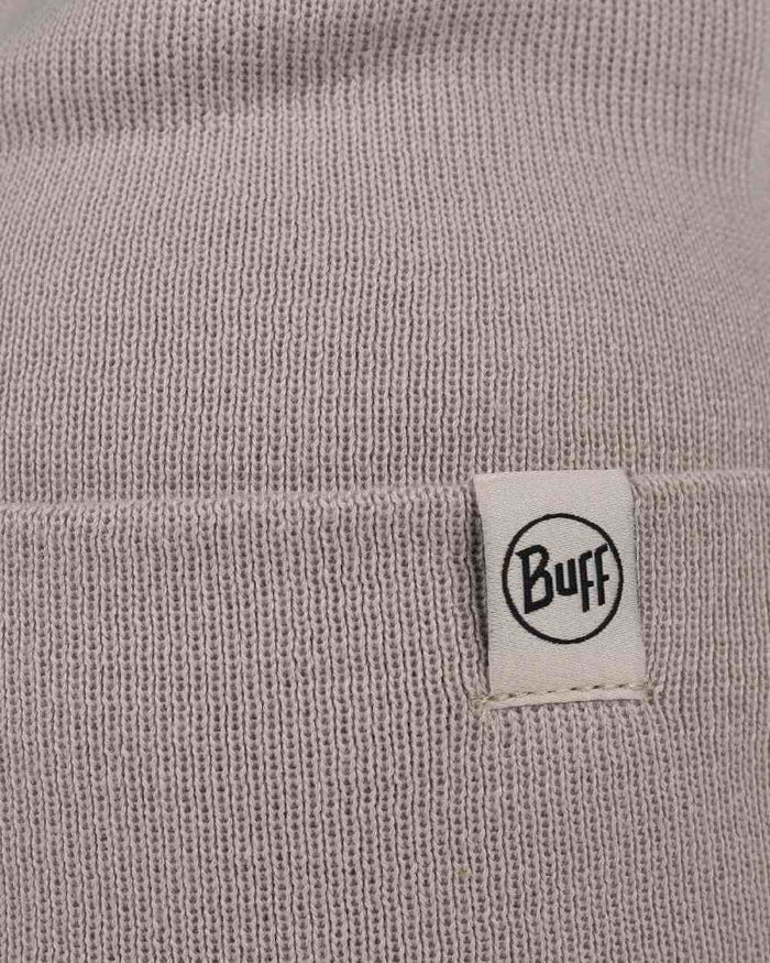 Birch Grey Coloured Buff Linon Knitted Beanie on white background #colour_birch-grey