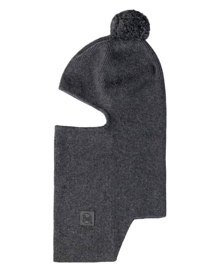 Grey Melange Coloured Nilan Buff Knitted Balaclava on white background #colour_grey-melange